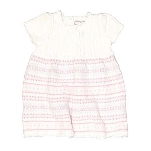 Catherine Malandrino 12 Months Baby Girl Pink Fair Isle Sweater Dress EUC!